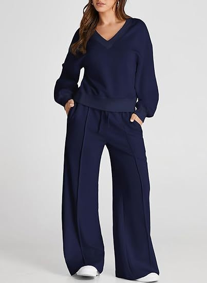 Set pentru femei, toamnă-iarna 2025, culoare solidă, top T-shirt cu mâneci lungi și pantaloni, țesătură poliester, cusături tip splice