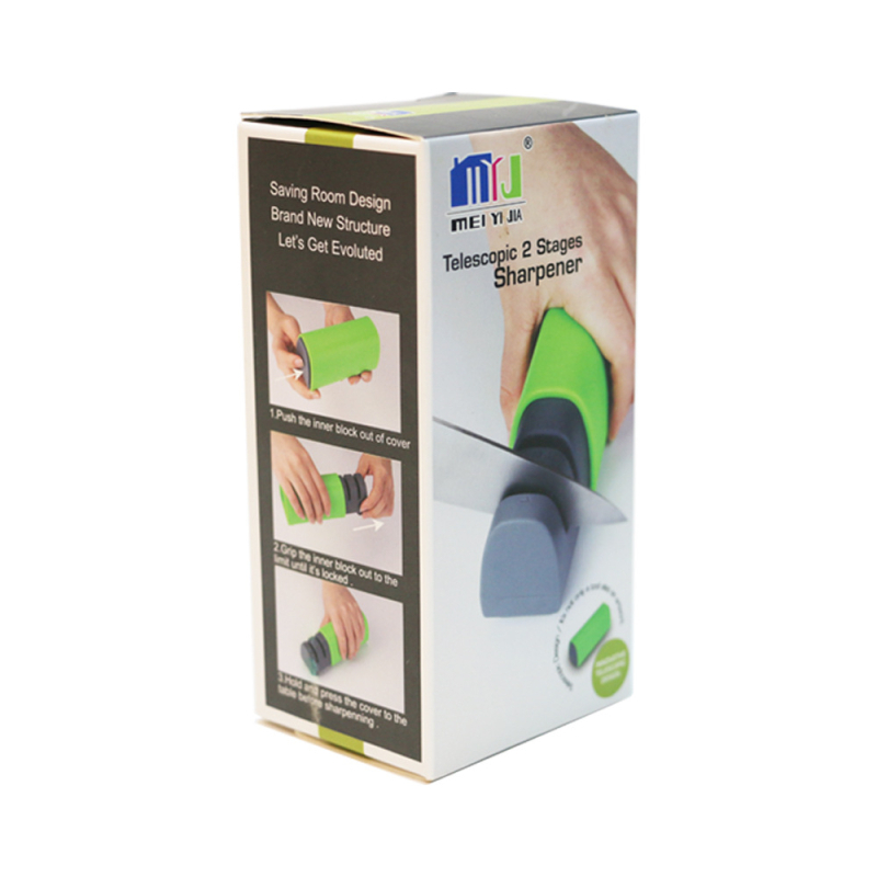 Mini ascuțitor manual pentru cuțite de bucătărie, două trepte, design telescopic