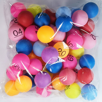 Μπάλα επιτραπέζιου τένις με αριθμούς και επιγραφές — Υλικό PP; Κατηγορία: Επιτραπέζιο τένις; Εφαρμογές: Άλλο