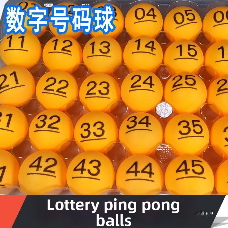 Stolnotenisová loptička s číslicami a nápismi — PP materiál; Kategória: stolný tenis; Aplikácie: Iné