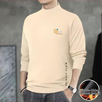 Ανδρικό Θερμικό Βασικό Τοπ – Σταθερός Γιακάς, Φλίς, Μακριά Μανίκια, Λιτή Γραμμή, Πολυεστερική Μείξη