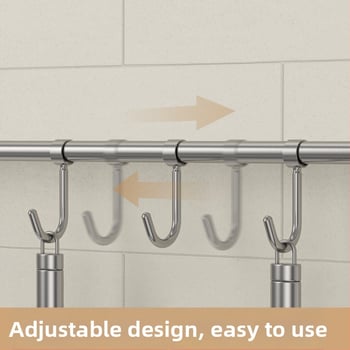 Кухненски държач за прибори от неръждаема стомана — стенен монтаж, матова шлифована повърхност, единична релса