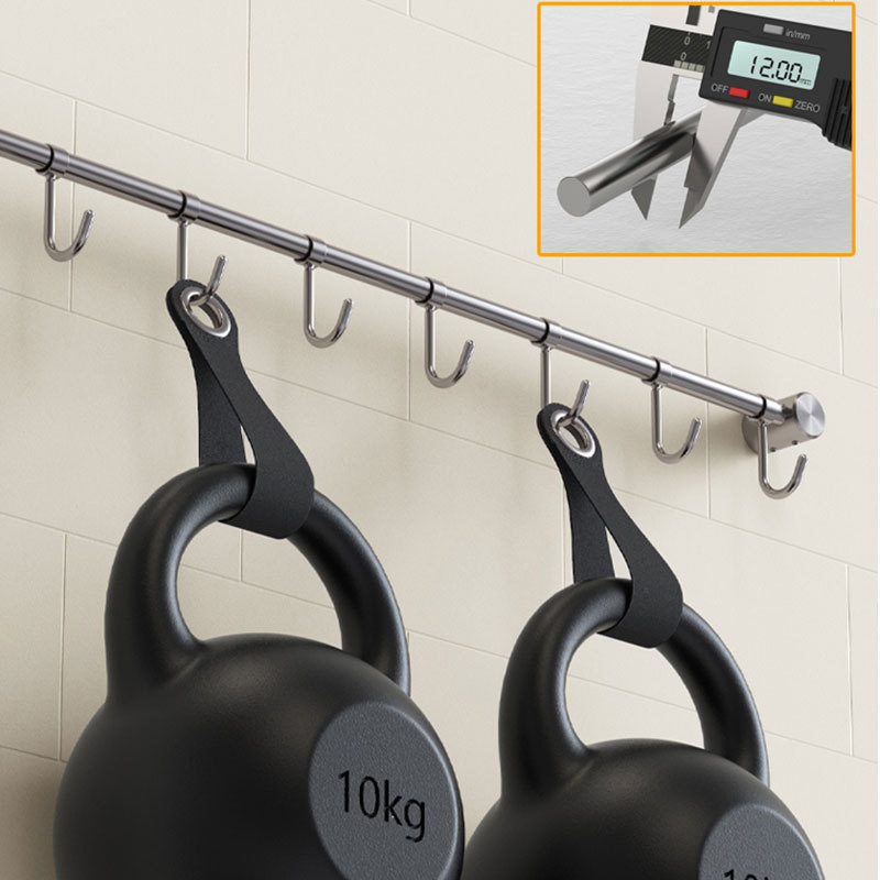 Кухненски държач за прибори от неръждаема стомана — стенен монтаж, матова шлифована повърхност, единична релса