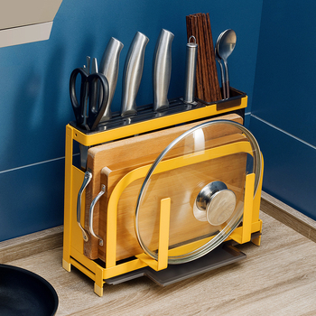 Suport cuțite din oțel inoxidabil pentru blat — organizator de bucătărie multifuncțional, stil modern minimalist, Origine Guangdong