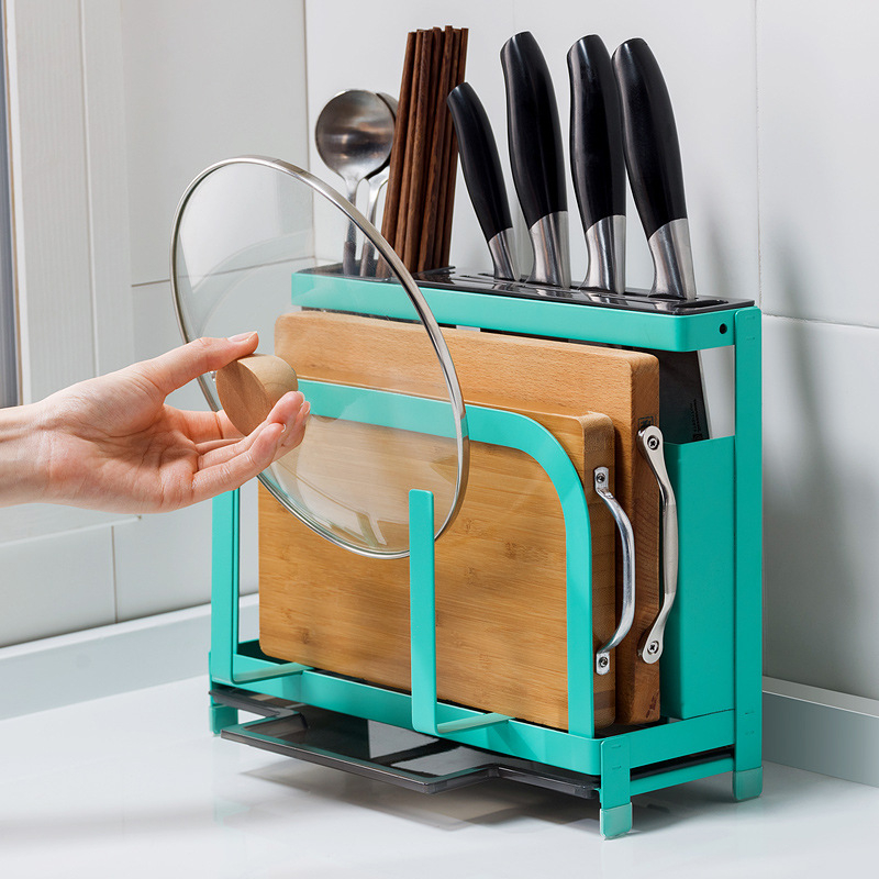 Suport cuțite din oțel inoxidabil pentru blat — organizator de bucătărie multifuncțional, stil modern minimalist, Origine Guangdong
