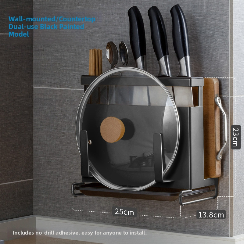 Suport cuțite din oțel inoxidabil pentru blat — organizator de bucătărie multifuncțional, stil modern minimalist, Origine Guangdong