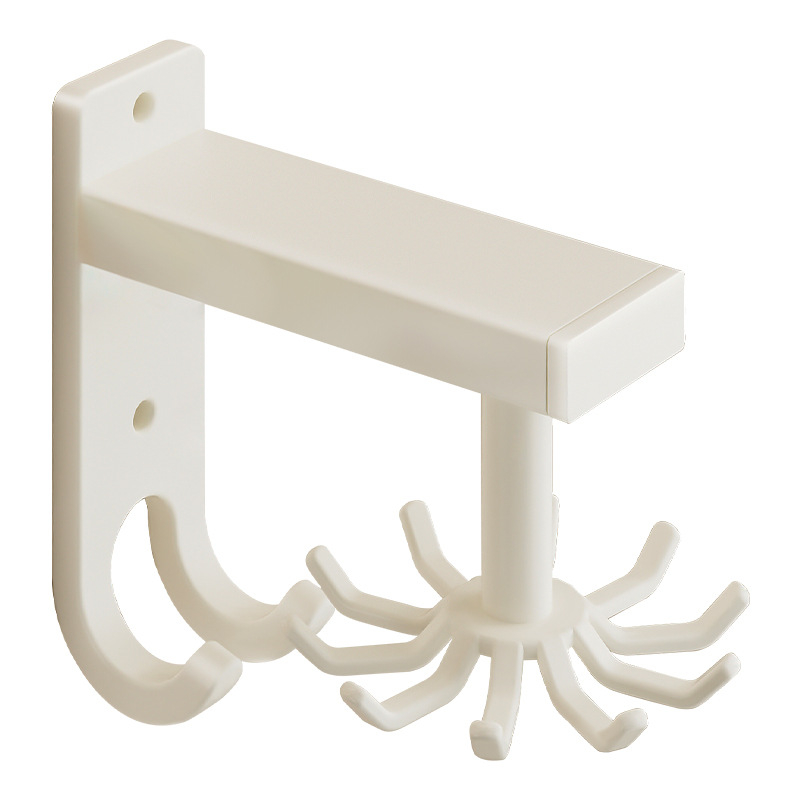 Алуминиев стенен органайзер за кухненски прибори с въртящ се държач за шпатула и лъжица; монтаж без пробиване; прост модерен дизайн за съхранение на кухненски прибори и дъска за рязане.