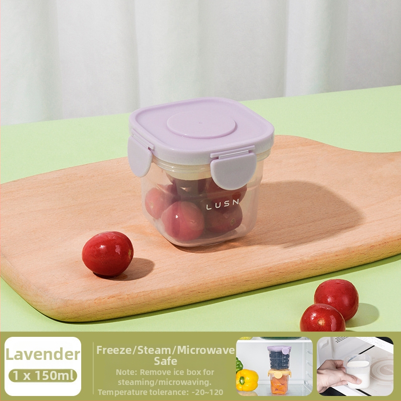 Cutie pentru păstrarea hranei pentru bebeluți – pătrată din plastic, compatibilă cu cuptorul cu microunde, menține prospețimea, capacitate sub 300 ml