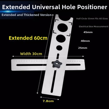 Univerzálny otvárač otvorov v dlaždiciach a lokalizačná pravítko pre murárske práce
