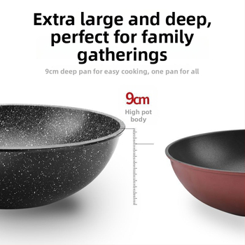 Wok tigăi, fier rafinat, antiaderent, compatibil cu plite cu inducție și gaz, cu fund simplu, greutate 1,8 kg