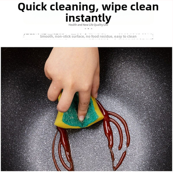 Wok tigăi, fier rafinat, antiaderent, compatibil cu plite cu inducție și gaz, cu fund simplu, greutate 1,8 kg