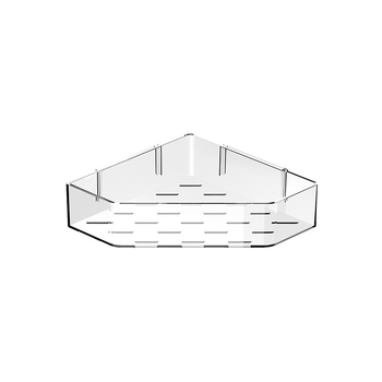 Fali sarkú polc a fürdőszobának, fúrás nélkül, PET anyag, 1 réteg, vízálló, 10–15 kg teherbírás