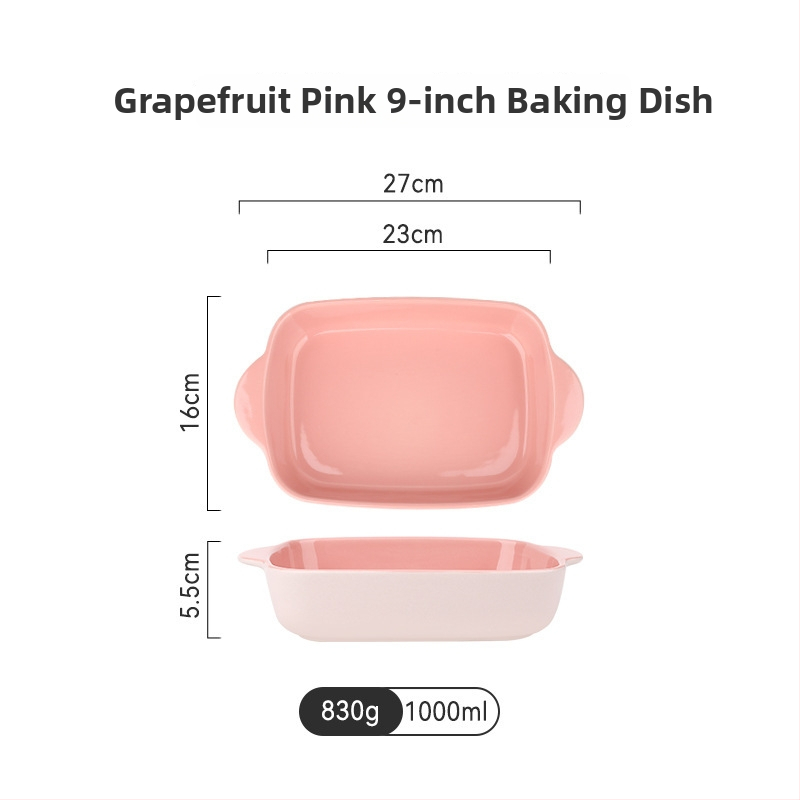 Tavă de copt din porțelan, dreptunghiulară, compatibilă cu microunde, stil japonez