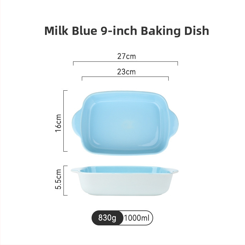 Tavă de copt din porțelan, dreptunghiulară, compatibilă cu microunde, stil japonez