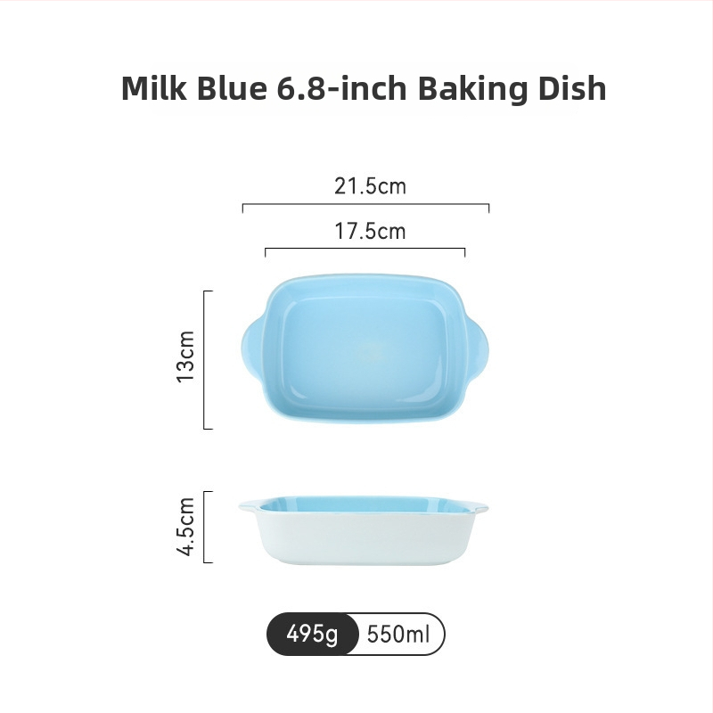 Tavă de copt din porțelan, dreptunghiulară, compatibilă cu microunde, stil japonez