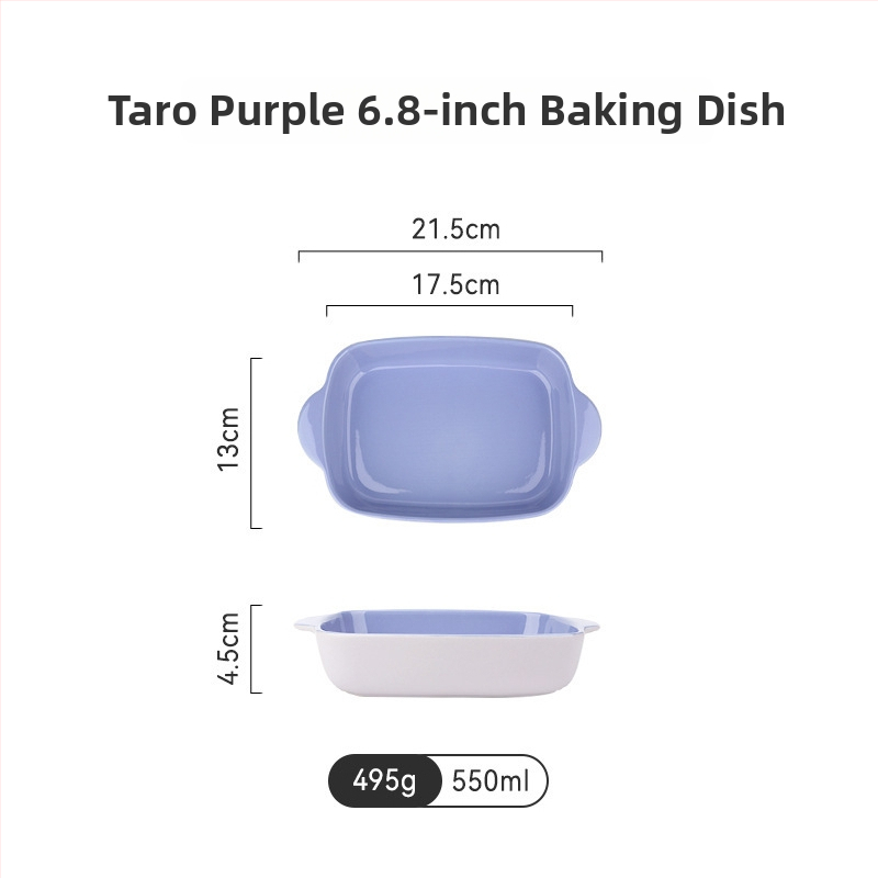 Tavă de copt din porțelan, dreptunghiulară, compatibilă cu microunde, stil japonez