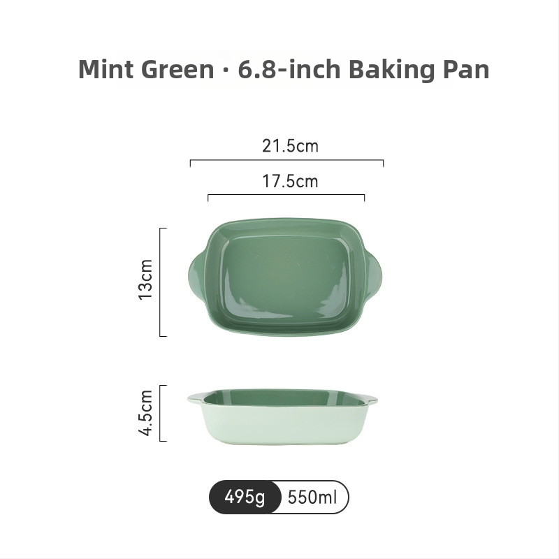 Tavă de copt din porțelan, dreptunghiulară, compatibilă cu microunde, stil japonez