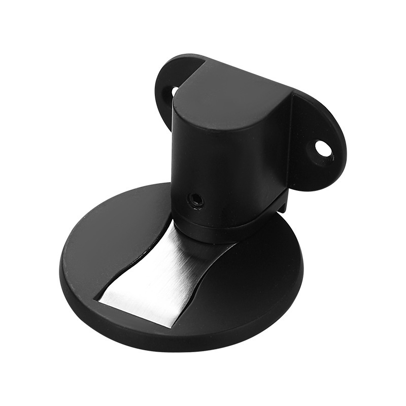 Alumíniumötvözet padlóra szerelt ajtóstop beltéri faajtókhoz, Ct-02 telepítés, homokfúvott felület, standard felépítés, elektroplatálás