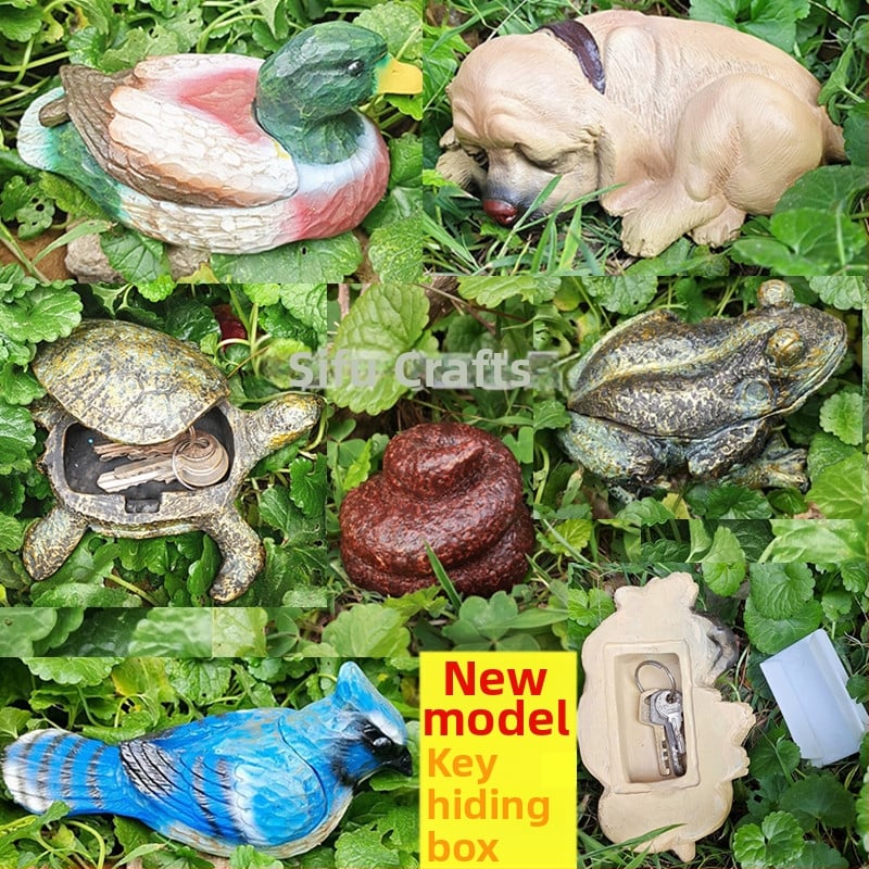 Смолена външна градинска декорация с кутия за ключове, модерен минималистичен стил, подходящ подарък за рожден ден и домакинство