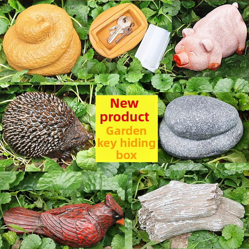 Смолена външна градинска декорация с кутия за ключове, модерен минималистичен стил, подходящ подарък за рожден ден и домакинство