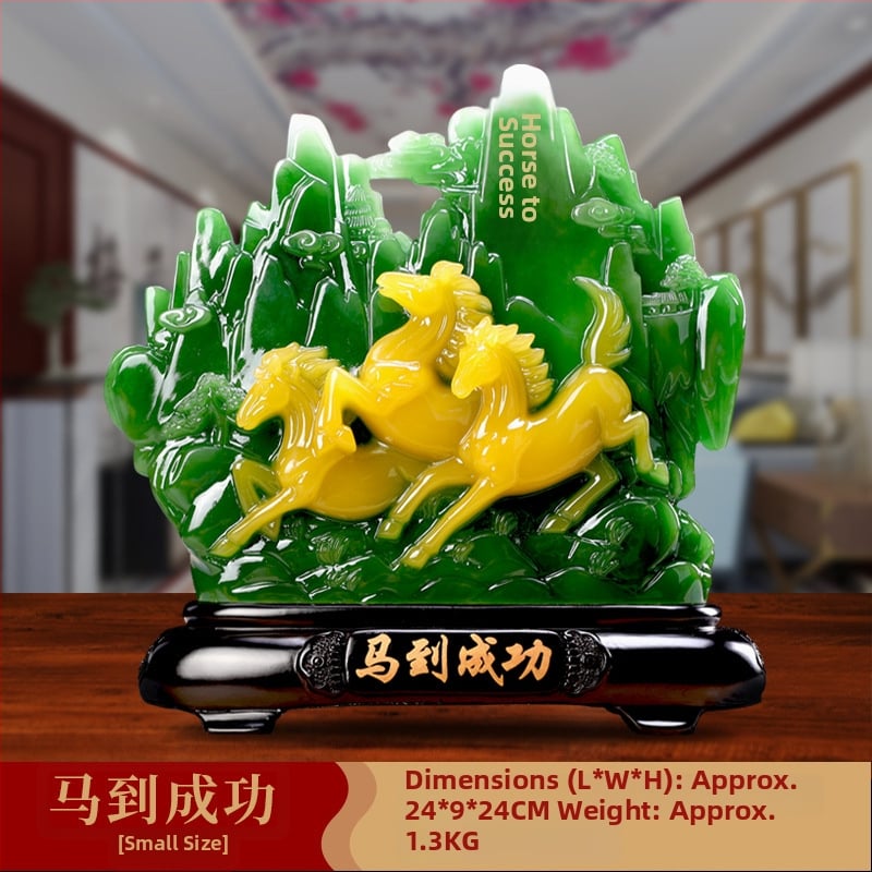 Декоративна фигура от смола Fu символ за холния шкаф за вино, китайски стил; Материал: синтетична смола; Подходяща за бизнес и домакински подаръци