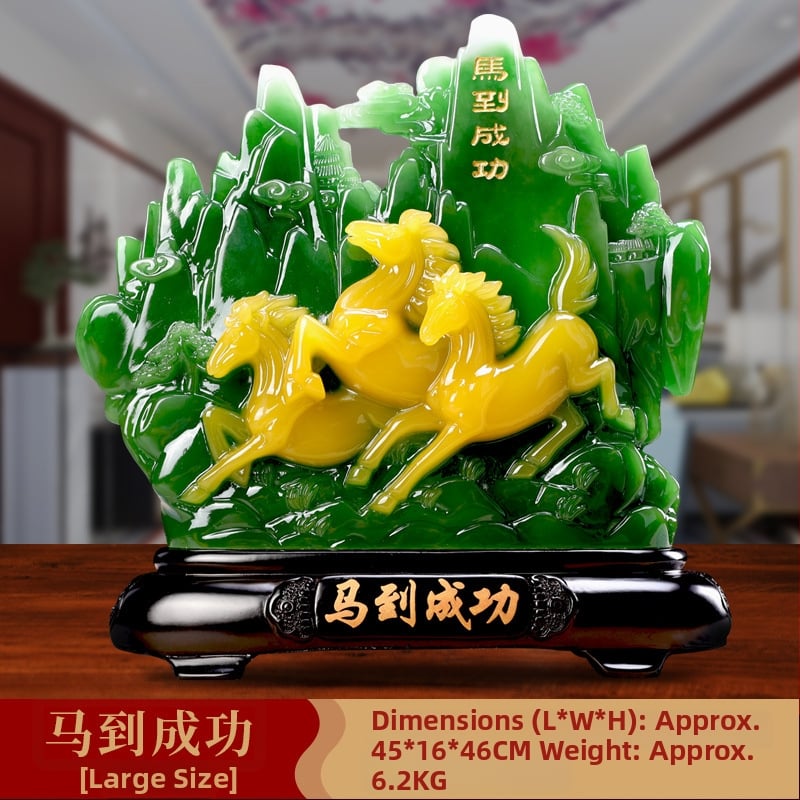 Декоративна фигура от смола Fu символ за холния шкаф за вино, китайски стил; Материал: синтетична смола; Подходяща за бизнес и домакински подаръци