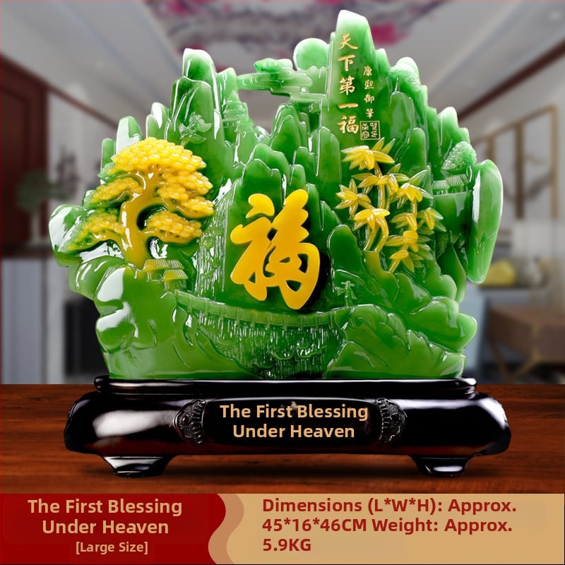 Декоративна фигура от смола Fu символ за холния шкаф за вино, китайски стил; Материал: синтетична смола; Подходяща за бизнес и домакински подаръци