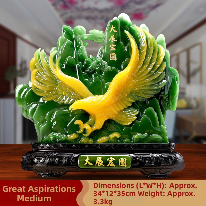 Декоративна фигура от смола Fu символ за холния шкаф за вино, китайски стил; Материал: синтетична смола; Подходяща за бизнес и домакински подаръци