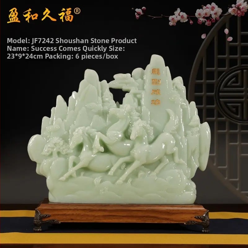 Декоративна фигура от смола Fu символ за холния шкаф за вино, китайски стил; Материал: синтетична смола; Подходяща за бизнес и домакински подаръци