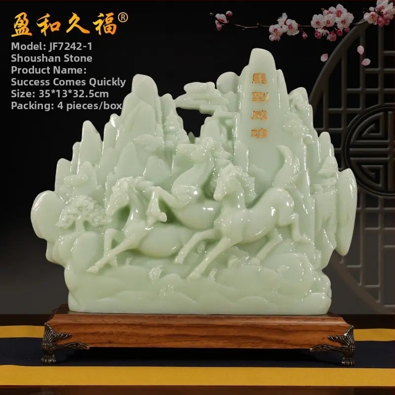 Декоративна фигура от смола Fu символ за холния шкаф за вино, китайски стил; Материал: синтетична смола; Подходяща за бизнес и домакински подаръци