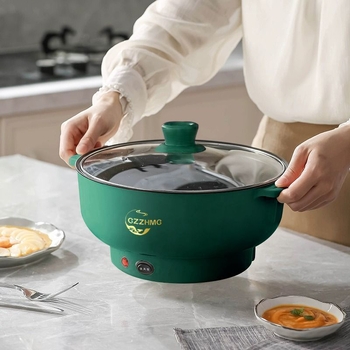 Многофункционална електрическа тенджера – всичко-в-едно за пара и готвене, капацитет 6.1–10 л, обслужва 5+ души, механично управление, индукционно нагряване, подвижен капак