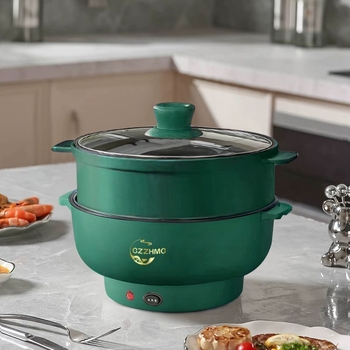 Многофункционална електрическа тенджера – всичко-в-едно за пара и готвене, капацитет 6.1–10 л, обслужва 5+ души, механично управление, индукционно нагряване, подвижен капак