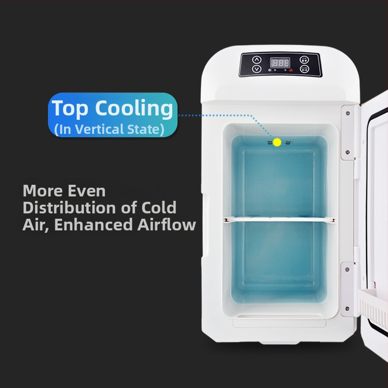 Normin frigider auto cu semiconductor, pentru utilizare în mașină și acasă, carcasă ABS, alimentare 12/220V, răcire la 26°C sub temperatura ambientală, încălzire până la 65°C.