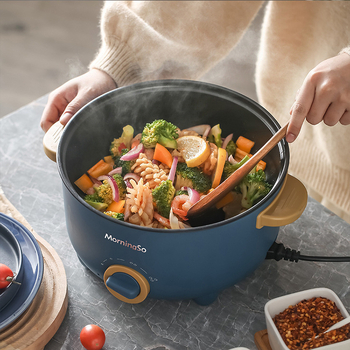Električno kuhalo – Višenamjensko, s grillom i shabu-shabu kombinacijom, zapremina 2,1–4 L, unutarnja posuda od nehrđajućeg čelika, upravljanje gumbom, model YH-28CM, namijenjeno za dom, dom studentima i ured
