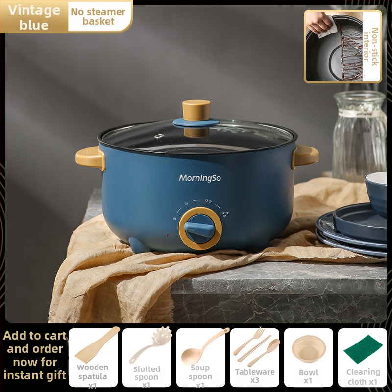 Elektrická varná misa – viacúčelová, s grilom a šabu-shabu kombom, objem 2,1–4 l, vnútorná nádoba z nehrdzavejúcej ocele, ovládanie gombou, model YH-28CM, pre domov, internát a kanceláriu