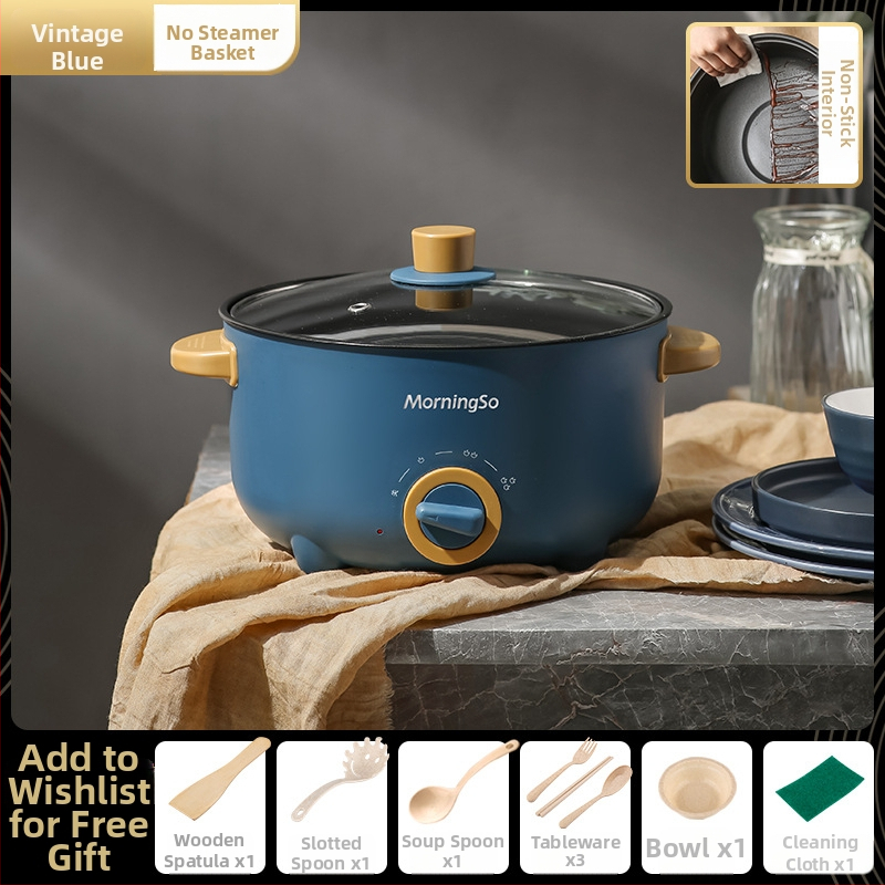 Elektrická varná misa – viacúčelová, s grilom a šabu-shabu kombom, objem 2,1–4 l, vnútorná nádoba z nehrdzavejúcej ocele, ovládanie gombou, model YH-28CM, pre domov, internát a kanceláriu