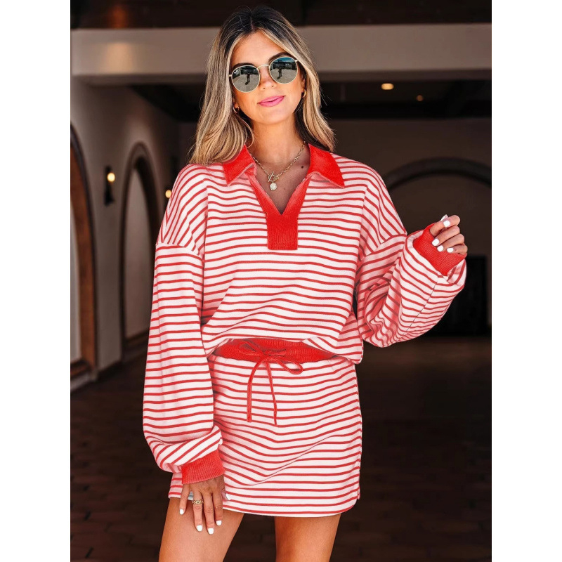 Set casual cu tricou cu mâneci lungi și pantaloni trei sferturi, material poliester, primăvara 2026