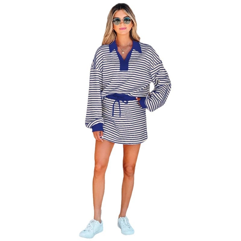 Set casual cu tricou cu mâneci lungi și pantaloni trei sferturi, material poliester, primăvara 2026