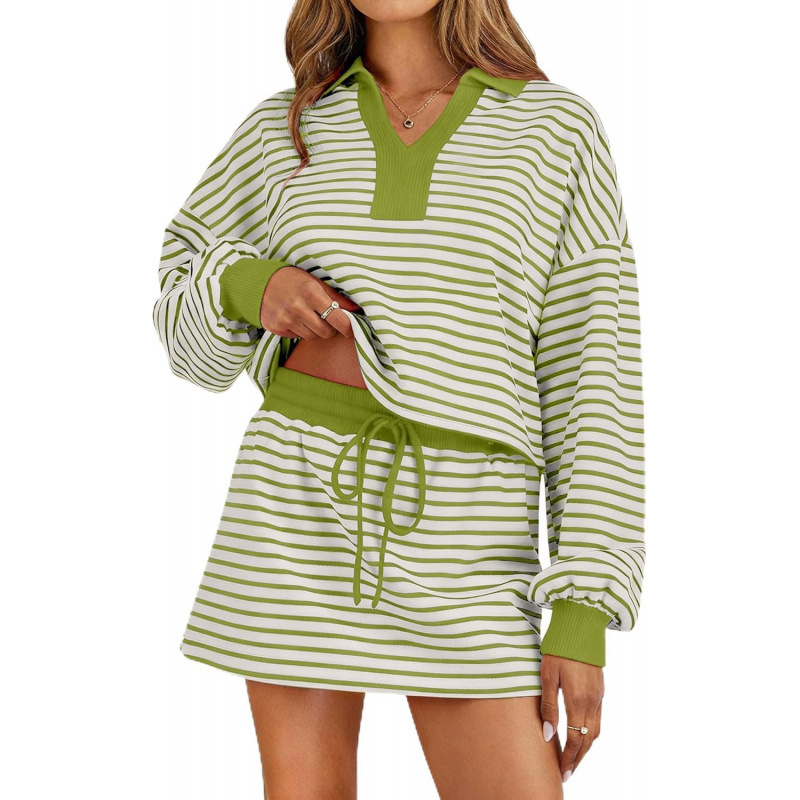 Set casual cu tricou cu mâneci lungi și pantaloni trei sferturi, material poliester, primăvara 2026