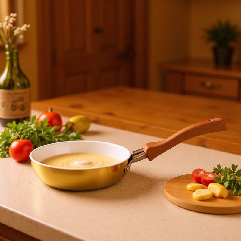 Tava za prženje od aluminija, Neprijanjajući premaz, Debelo dno, Brzi prijenos topline, Kompatibilno s plinskom pločom