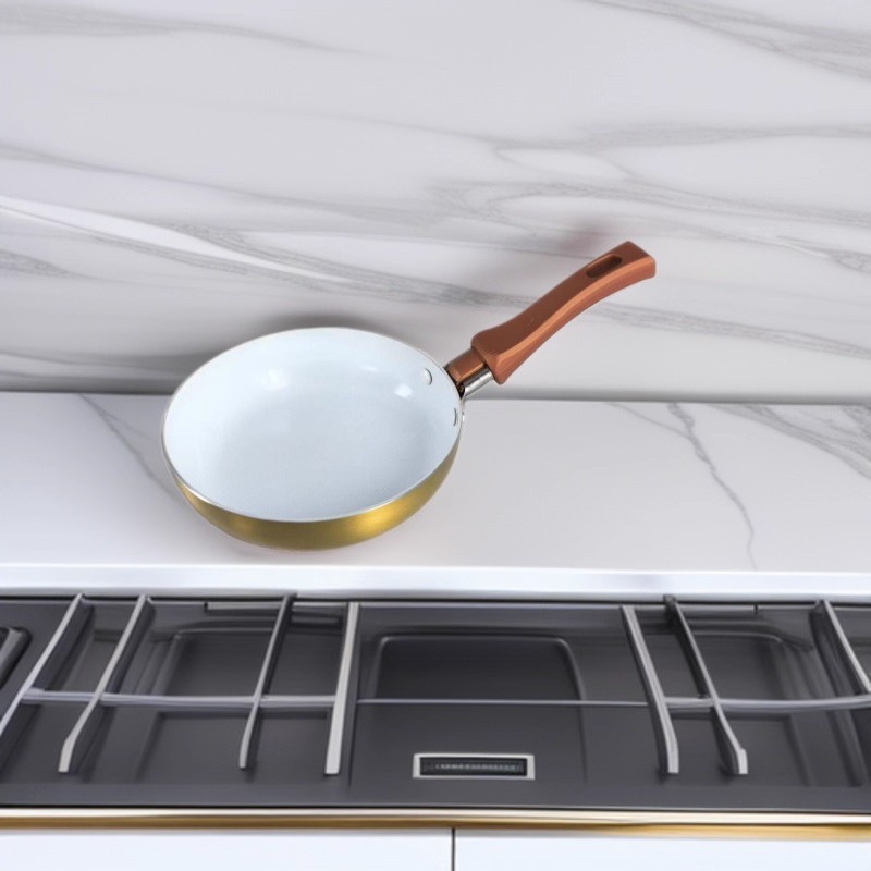 Tava za prženje od aluminija, Neprijanjajući premaz, Debelo dno, Brzi prijenos topline, Kompatibilno s plinskom pločom