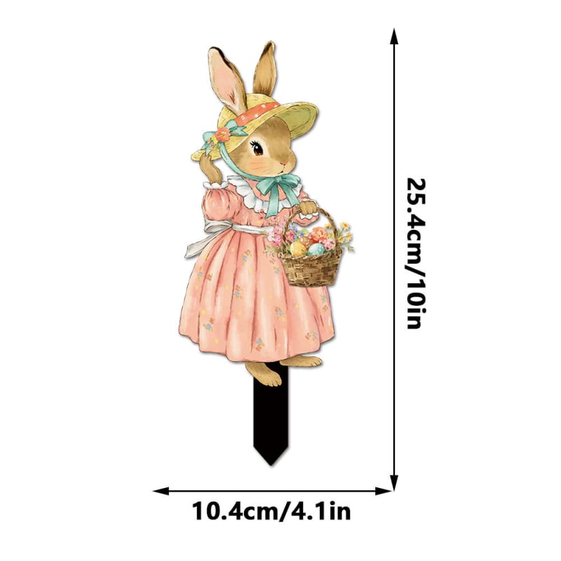 Градински Великденски заек за заравяне в земята — PVC, карикатурен стил, печат; Yiwo; DC
