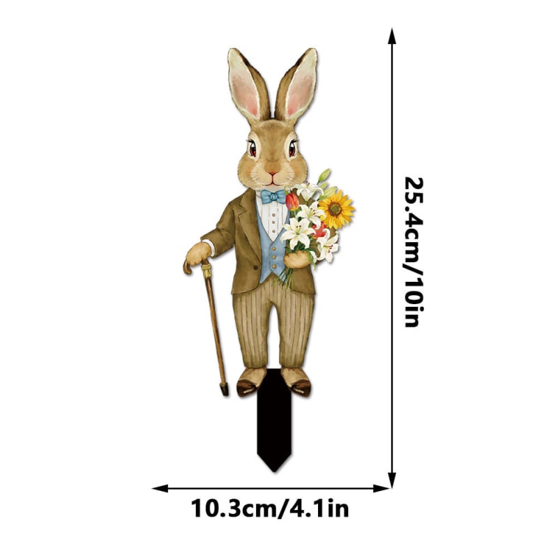 Градински Великденски заек за заравяне в земята — PVC, карикатурен стил, печат; Yiwo; DC
