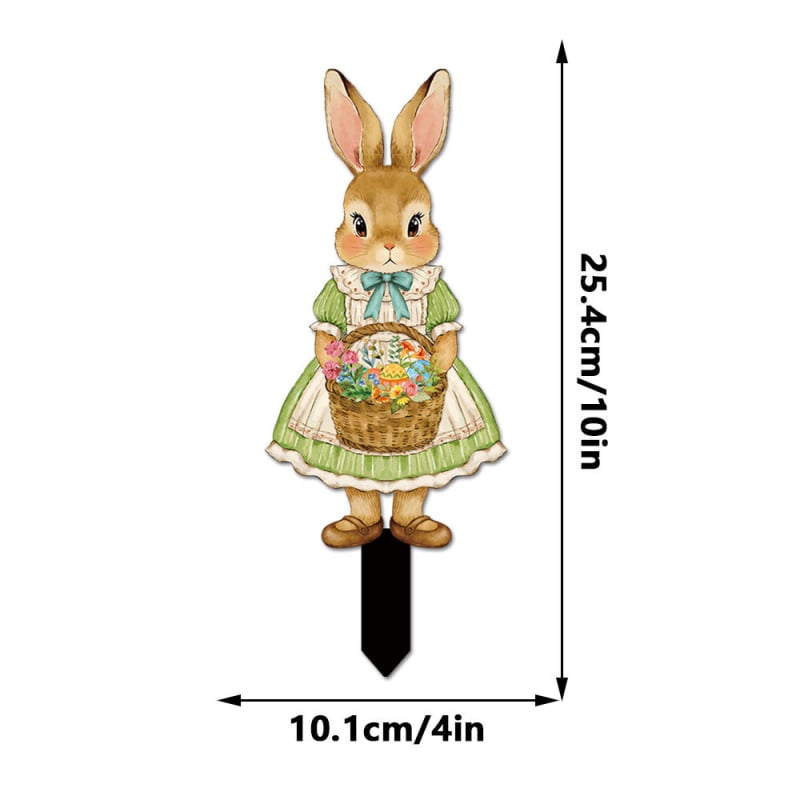 Градински Великденски заек за заравяне в земята — PVC, карикатурен стил, печат; Yiwo; DC