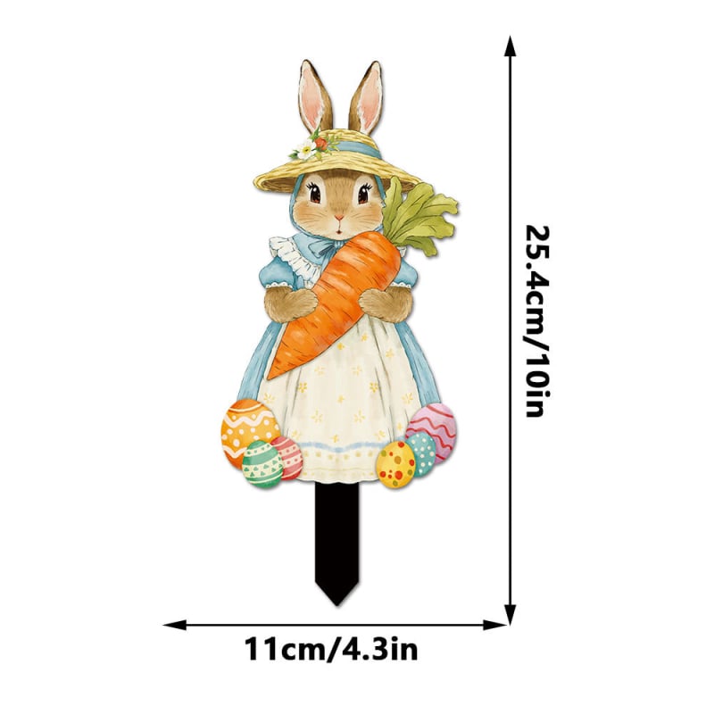 Градински Великденски заек за заравяне в земята — PVC, карикатурен стил, печат; Yiwo; DC