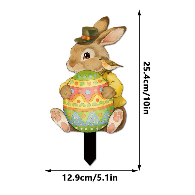 Градински Великденски заек за заравяне в земята — PVC, карикатурен стил, печат; Yiwo; DC