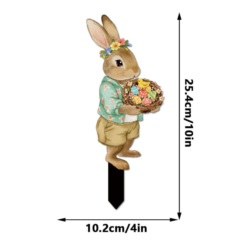 Градински Великденски заек за заравяне в земята — PVC, карикатурен стил, печат; Yiwo; DC