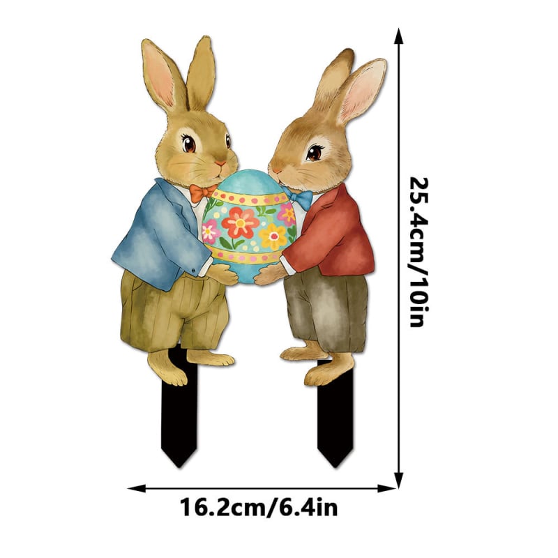 Градински Великденски заек за заравяне в земята — PVC, карикатурен стил, печат; Yiwo; DC