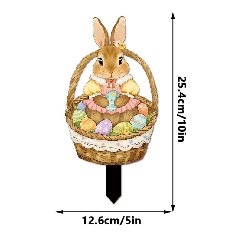 Градински Великденски заек за заравяне в земята — PVC, карикатурен стил, печат; Yiwo; DC