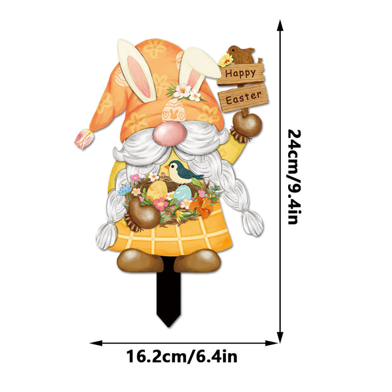 Градински Великденски заек за заравяне в земята — PVC, карикатурен стил, печат; Yiwo; DC
